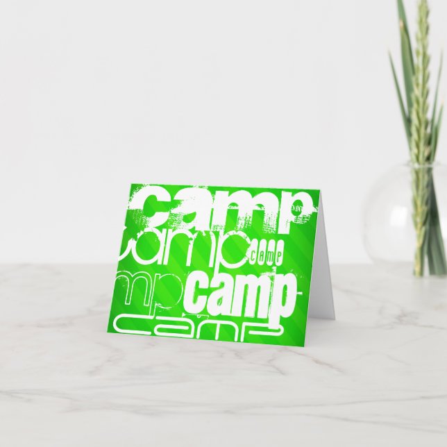 Cartão Camp; Neon Green Stripes (Frente)