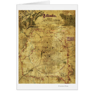 Cartão Campanha Atlanta - Mapa Panorâmico da Guerra Civil