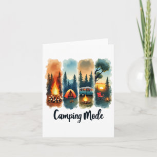 Cartão Campanha Campfire Tent Van Sunset Serenity