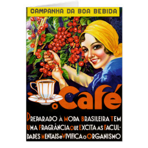 Cartão Campanha Da Boa Bebida Café Vintage Ad Poster