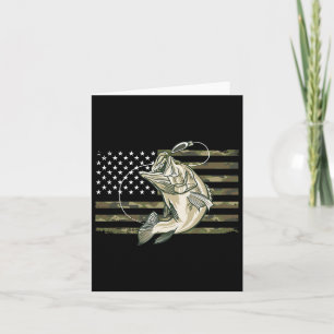 Cartão Campanha de pesca Norte-Americana Bandeira B Pesca