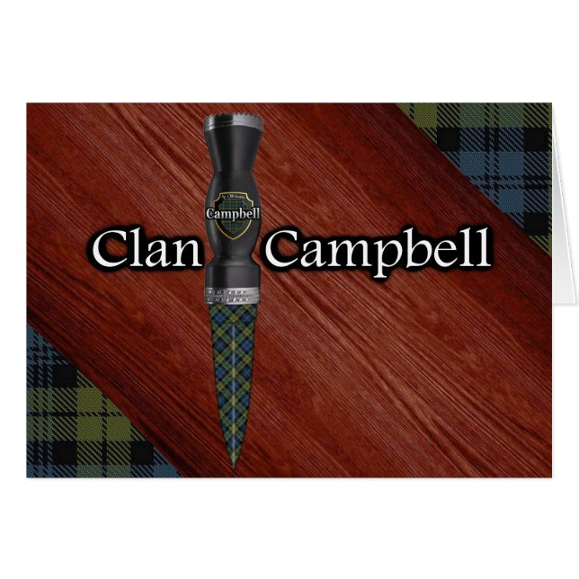 Cartão Campbell Tartan Scottish Sgian Dubh Blade (Frente Horizontal)