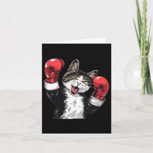 Cartão Campeão de Boxão de Gato Engraçado Luz de Gatinhos