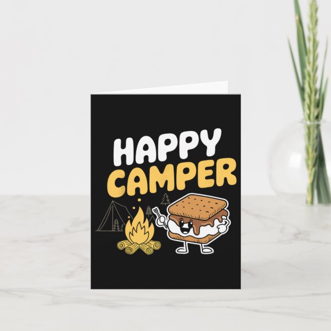 Cartão Camper Marshmallow Camping Smores Kawaii S'mores (Frente)