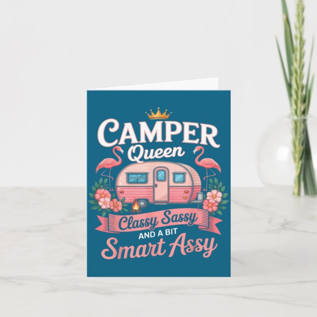 Cartão Camper Queen Cly Sy Smart Y Camng Rv Women  (Frente)