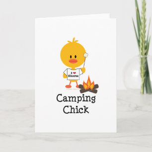 Cartão Camping Chick Greeting Card
