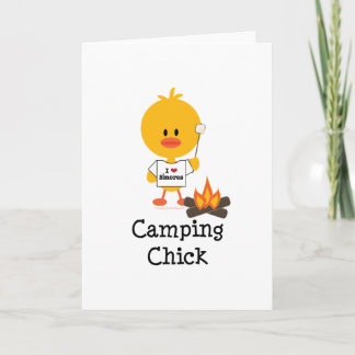Cartão Camping Chick Greeting Card