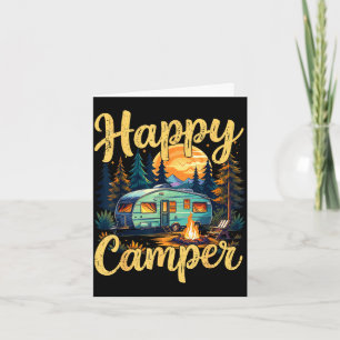 Cartão Camping feliz divertido fogueira camping criança m