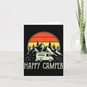 Cartão Camping feliz menino pequeno divertido van camping