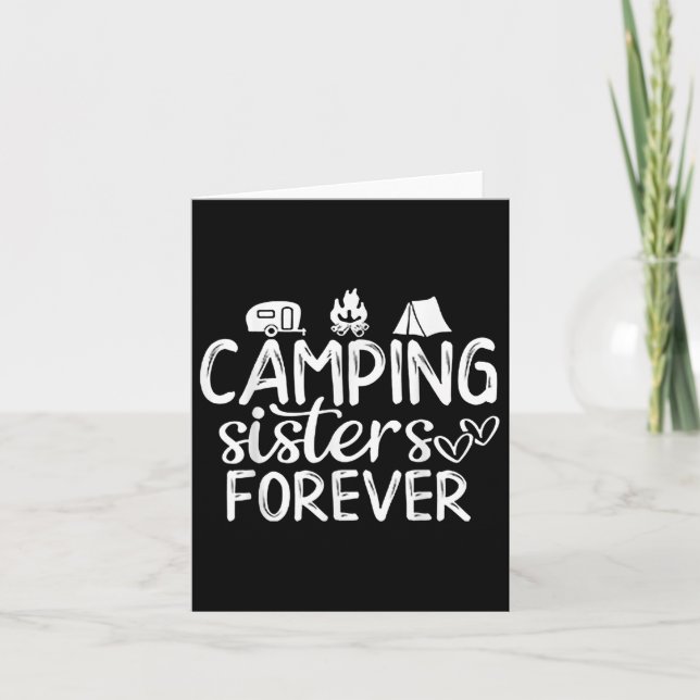 Cartão Camping Sisters Forever (Frente)