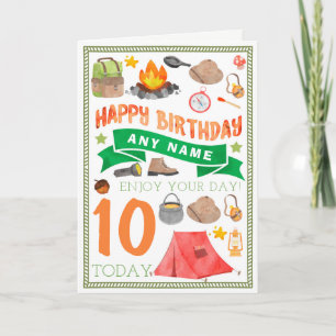 Cartão Camping Tent Personalised Birthday Card
