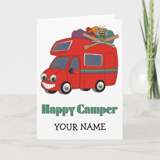 Cartão Campingista Feliz (Frente)