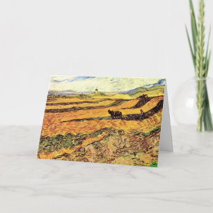 Cartão Campo com Lavrador e Moinho por Vincent van Gogh