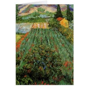 Cartão Campo com Papoulas por Vincent van Gogh