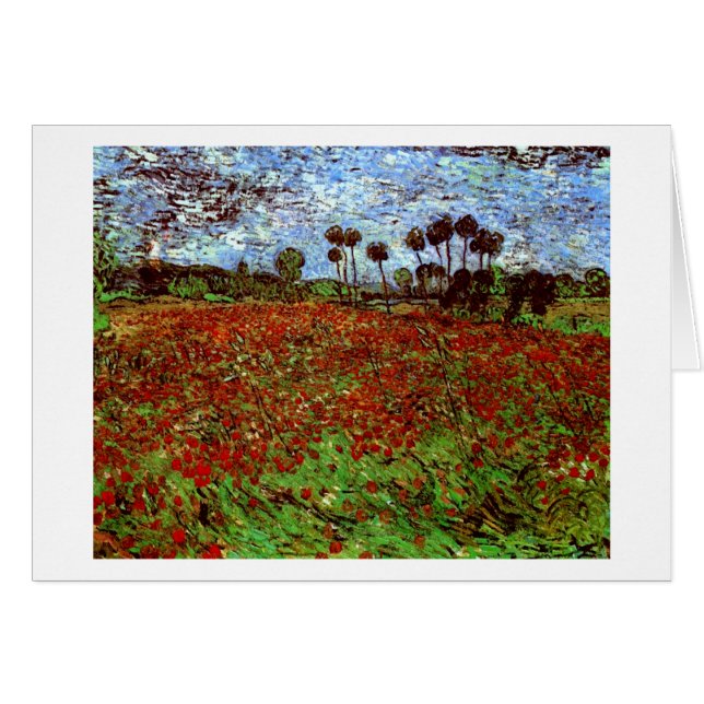 Cartão Campo com Poppies Van Gogh de Belas Artes (Frente Horizontal)