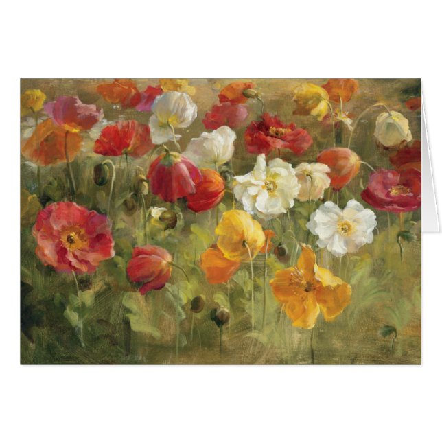 Cartão Campo da papoila (Frente Horizontal)