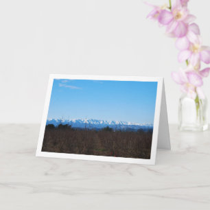 Cartão Campo de Fruta de Persimmon e Montanhas Snowy