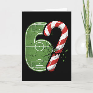Cartão Campo de Futebol Candy Cane 67 Rachado Natal Engra