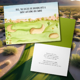 Cartão Campo de Golfe no Deserto para Aniversário do Chef