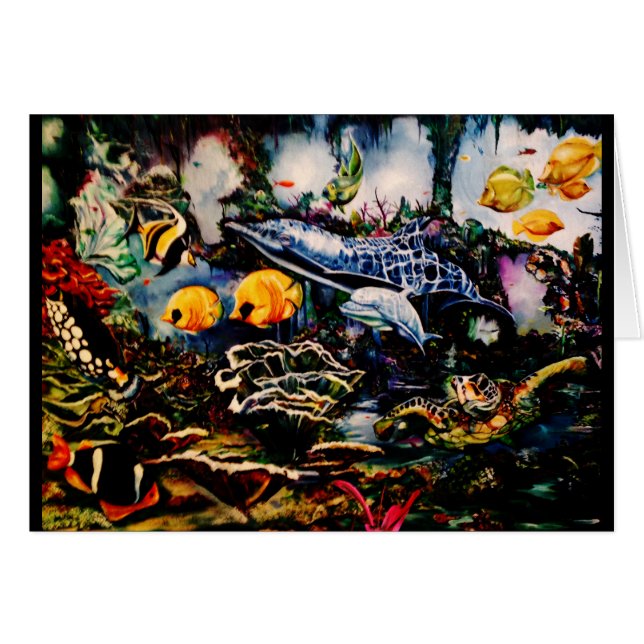 Cartão Campo de jogos subaquático (Frente Horizontal)