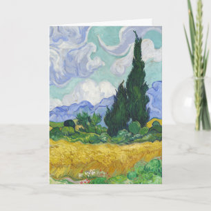 Cartão Campo de Trigo com Ciprestes de Van Gogh Arte