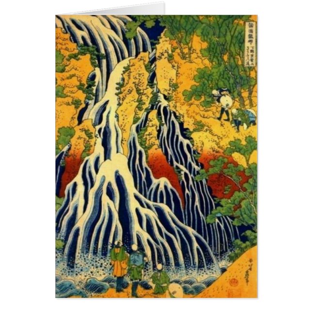 Cartão Camponeses e cachoeira (Frente)