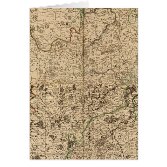 Cartão Campos de batalha e estradas romanas (Frente)