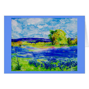 Cartão campos de bluebonnet para sempre