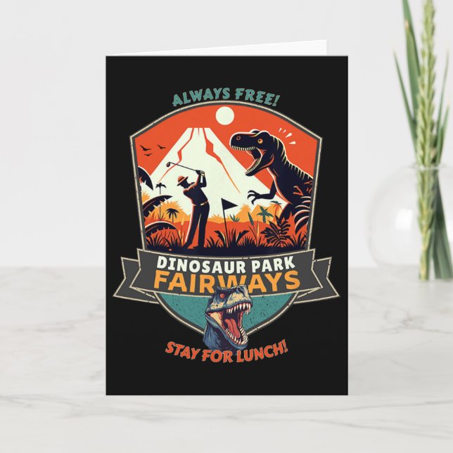 Cartão Campos de Golfe do Parque dos Dinossauros  (Frente)