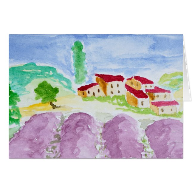 Cartão Campos de Lavanda Abbaye de Senanque | Provença (Frente Horizontal)