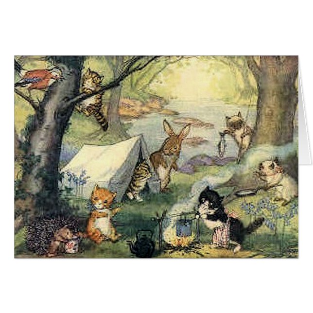 Cartão Campout animal (Frente Horizontal)