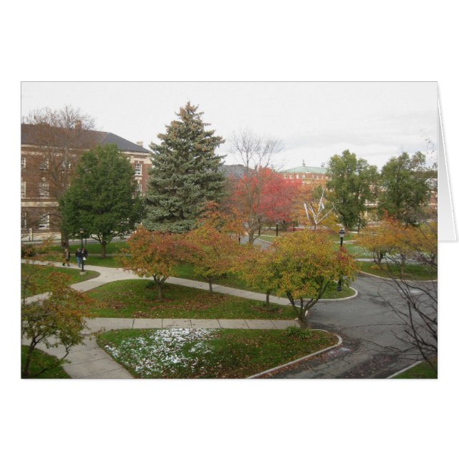 Cartão Campus RPI quando a neve de outubro derrete (Frente Horizontal)