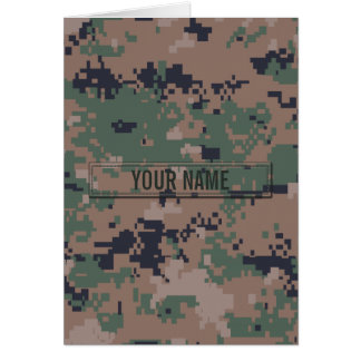 Cartão Camuflagem da floresta de Digitas customizável