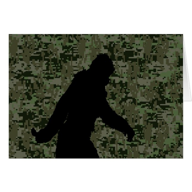 Cartão Camuflagem digital Sasquatch Black Silhouette (Frente Horizontal)