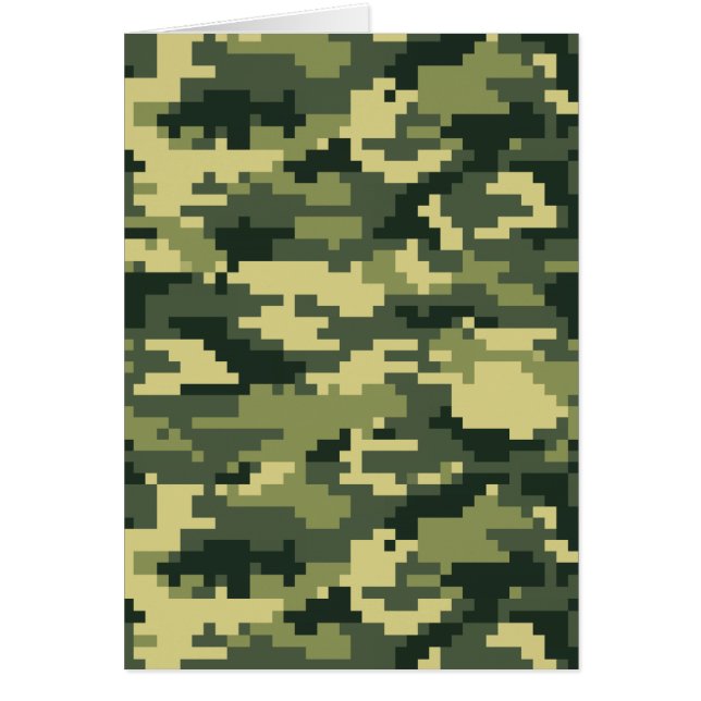 Cartão Camuflagem Digital Woodland de 8 Bits / Camo (Frente)