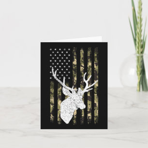 Cartão Camuflagem Divertida Bandeira EUA Buck de Cauda Br