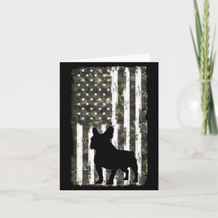 Cartão Camuflagem do Bulldog Francês Bandeira Americana E