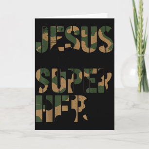 Cartão Camuflagem Jesus É Meu Super-Herói Meninos Camufla
