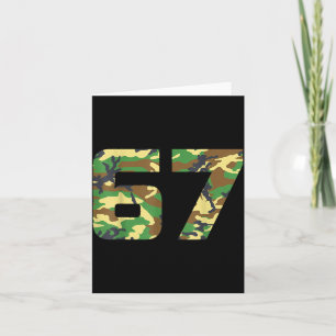 Cartão Camuflagem Número 6 7 Roupa de Meme Engraçado Seis