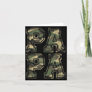 Cartão Camuflagem Retro Papai Camuflagem Dia dos Pais