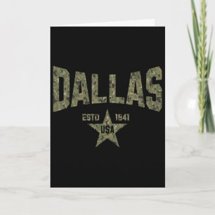 Cartão Camuflagem Souvenir EUA Estrela Dallas Texas
