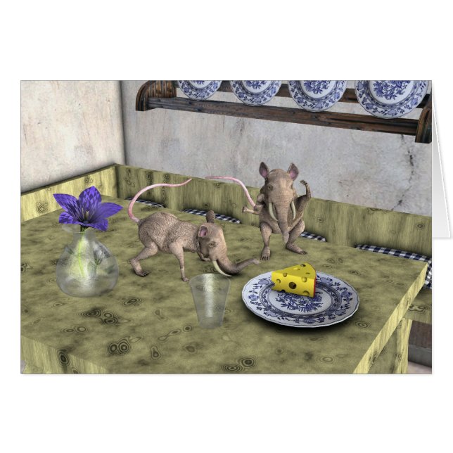 Cartão Camundongos Elefantes Doce (Frente Horizontal)