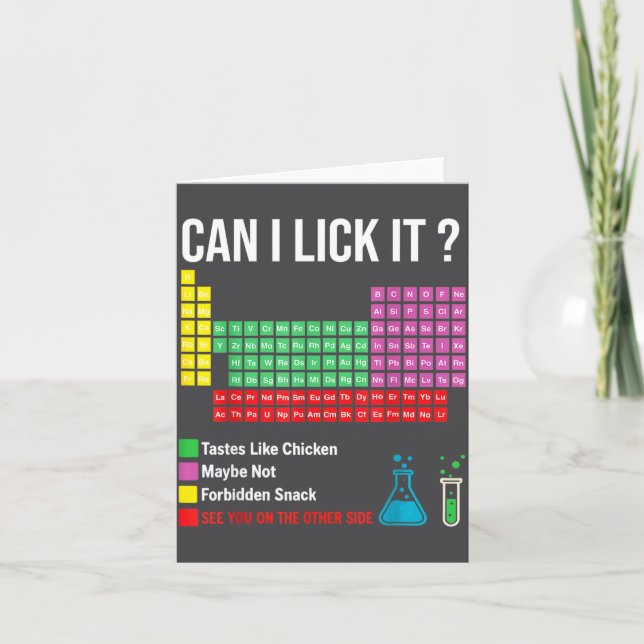 Cartão Can I Lick It Periodic Table Chart Science Teacher (Frente)