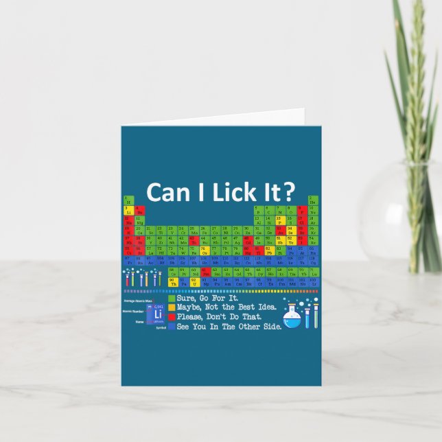Cartão Can I Lick It Periodic Table Chart Science Teacher (Frente)
