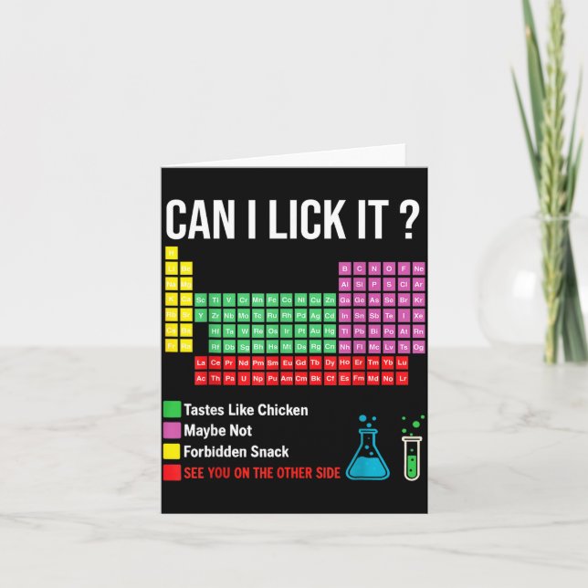 Cartão Can I Lick It Periodic Table Chart Science Teacher (Frente)