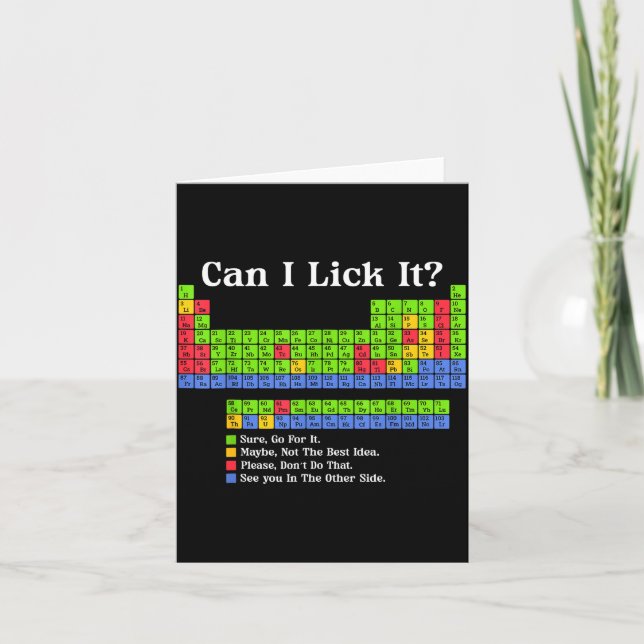 Cartão Can I Lick It Periodic Table Chart Science Teacher (Frente)