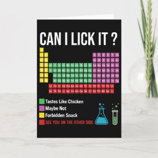 Cartão Can I Lick It Periodic Table Chart Science Teacher