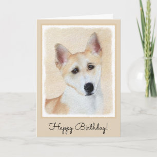 Cartão Canaan Dog Painting - Cute Original Dog Art