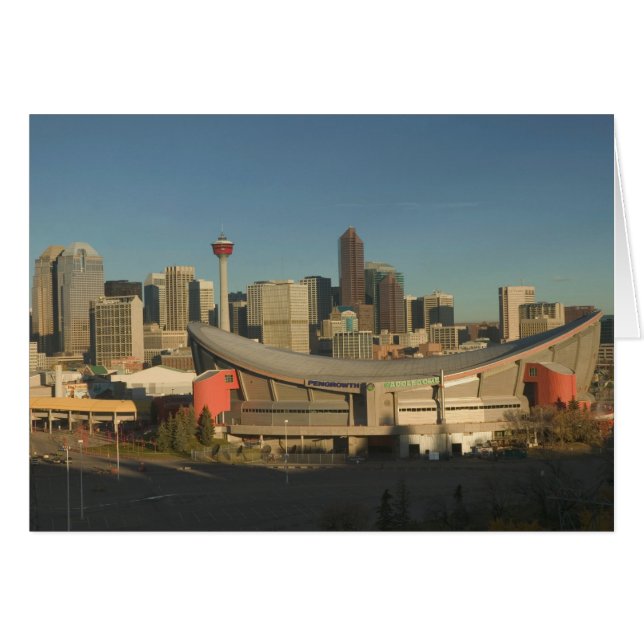 Cartão Canadá, Alberta, Calgary: panorama da cidade a par (Frente Horizontal)