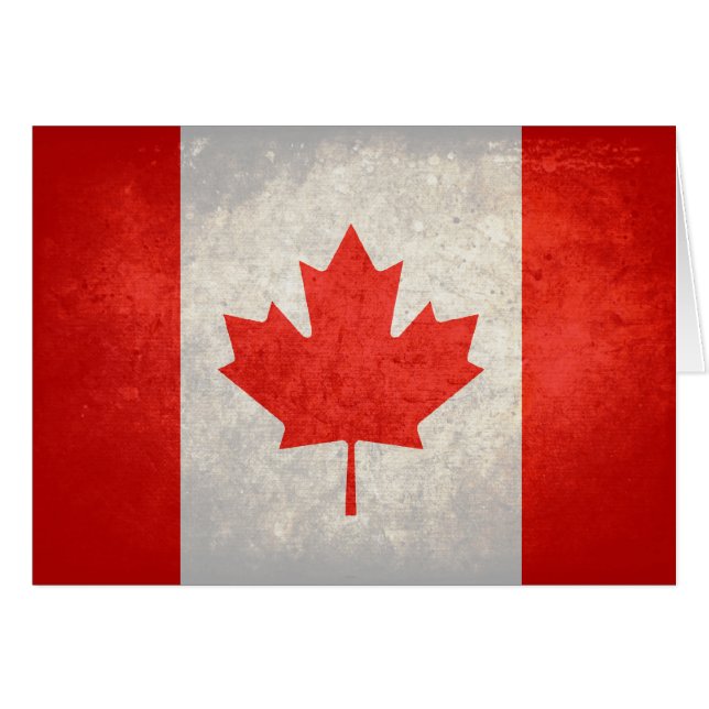 Cartão Canadá; Bandeira canadense (Frente horizontal)